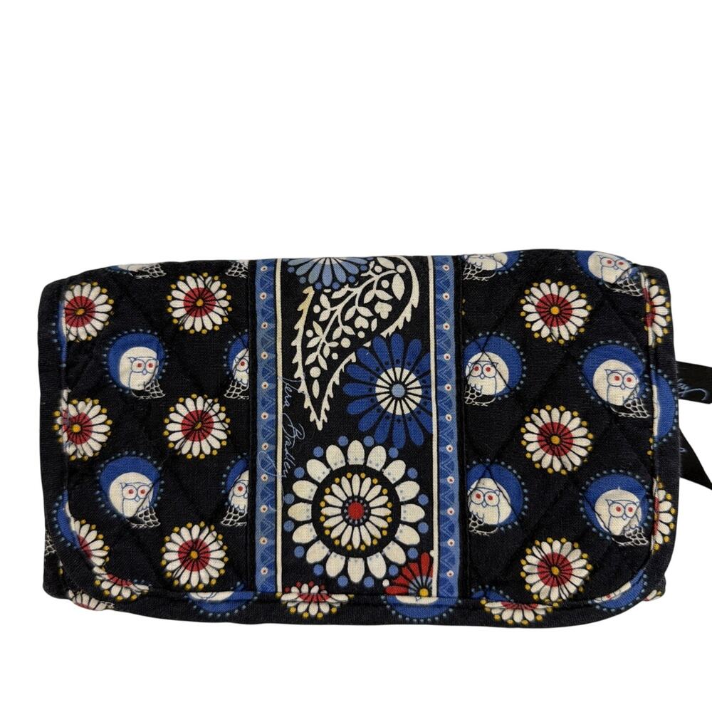 Vera Bradley Wallet Night Owl Trifold Quilted Blue Paisley Cottagecore Gift